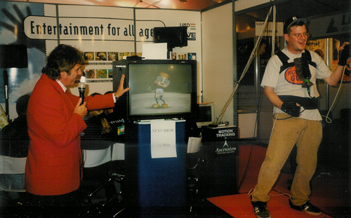 COMPET performed live on the show floor at Cannes, presenter and motion-tracked performer
